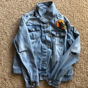 Distressed jean jacket